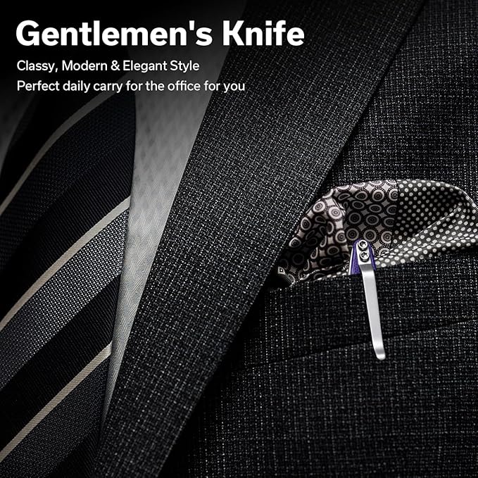 SENCUT Small Pocket Knife for Men, Front Flipper knife for EDC, Jubil Folding Knives with 2.95 inches D2 blade, G10 Handle with Liner Lock, Slim Gentleman’s knives for Gift (Purple)