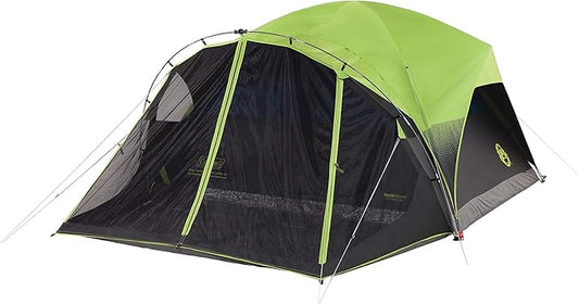 Coleman Carlsbad Dark Room Tent with Screened Porch 4/6 Person Tent Blocks 90% of Sunlight to Keep Inside Cool Weatherproof with Easy Setup Made of PFAS-Free Materials