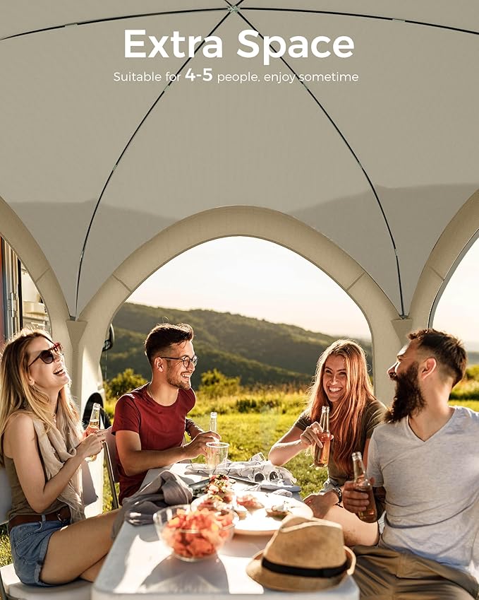 Screen Pop Up House Room Tent, Canopy Sun Shade Shelter for Camping, Patio, Backyard, Deck & Outdoor Activities, Portable Gazebo, Not Waterproof, 10'x10',Beige