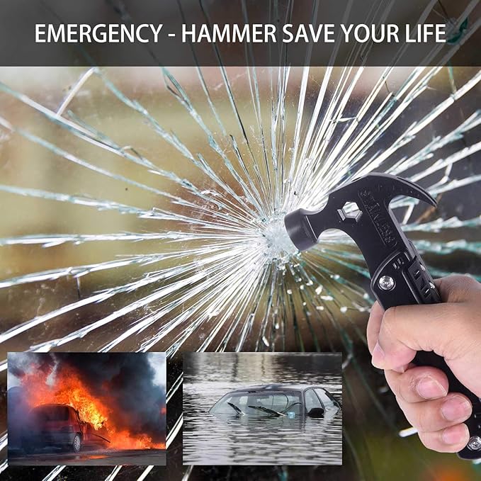 Gifts for Dad from Daughter Son,All in One Survival Tools Hammer Multitool Camping Accessories,Birthday Father's day Christmas Thanksgiving day Valentine's day Gift Ideas for Men Father Him,ATH-202