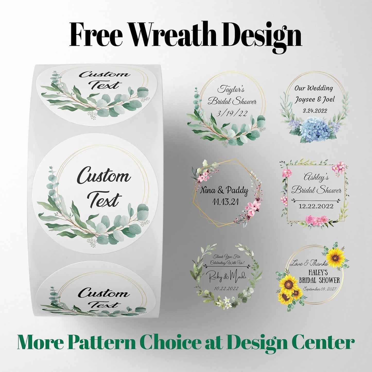 150 Custom Circle/Square BOPP Roll Labels- Personalized Stickers for Business Logo, Party, Wedding Favor, Baby Shower-Any Design Text + Image, Matte/Gloss Finish (1.5 Inch Circle)