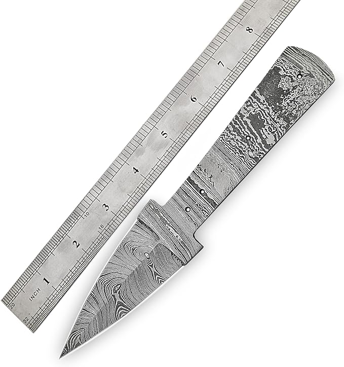 Custom Handmade Damascus Steel Full Tang Blank Blade for Knife Making Supplies SB38