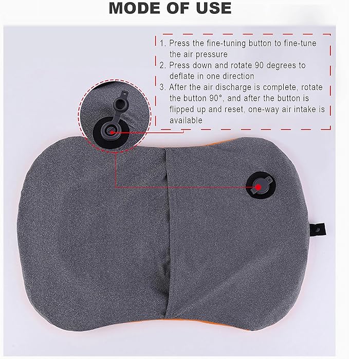 Portable Inflatable Neck Pillow for Outdoor Travel, Camping, Office Naps-Polyester + Washable Cotton-Color Available-Simple and Comfortable (Green, 18.1 * 12.6 * 4.7in)