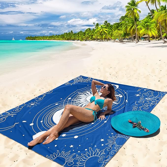 AISPARKY Beach Blanket Waterproof Sandproof Extra Large Beach Mat Quick Drying Outdoor Picnic Durable Portable Blanket for Travel Camping Hiking Beach Festival Picnic