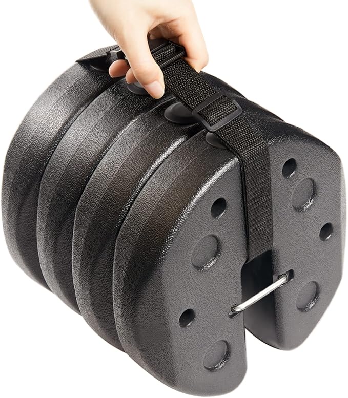 Impact Canopy 4' x 4' Portable Dressing Room, Navy Blue/White & ABCCANOPY Easy Canopy Weights, 4Pack (27LB)