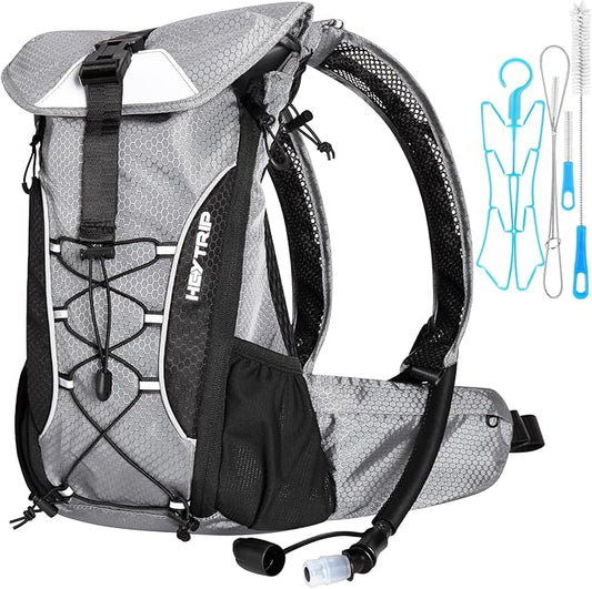 HEYTRIP Hydration Backpack with 3L TPU Water Bladder, Hydration Bladder Cleaning Kit, Insulated Hiking Backpack Lightweight 600D for Running Cycling Hiking Biking Camping