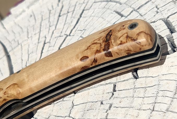 CAMPERA Folding Knife for Bushcraft, Camping, Hunting, Fishing and Outdoor Activities, 3.4" Stainless Steel Sandvik, EDC Gear and Equipment, Handmade in Spain