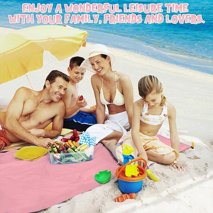 Beach Blanket Waterproof Sandproof 1-8 Adult Oversized 9'×10' Lightweight Durable Compact Sand Free Beach Mat for Travel Camping Hiking Picnic Blanket Extra Large