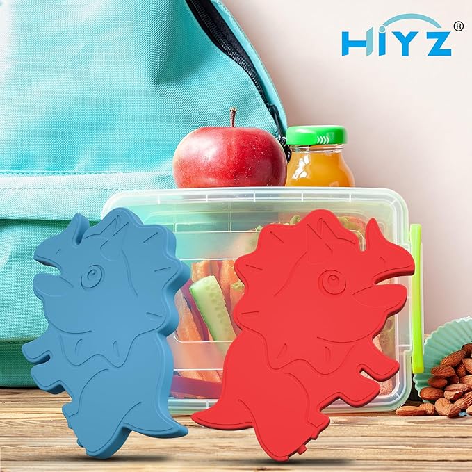 HiYZ Dinosaur Ice Packs for Lunch Boxes - Reusable Kids Ice Packs - Quick Freeze, Space Saving, Long-Lasting Cooler for Lunch Box, Thin Ice Packs Ideal for Travel, Picnics, and School