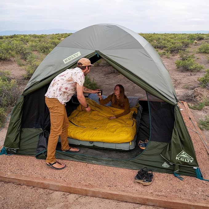 Kelty Daydreamer 4P + 6P Camping Tent, Blackout Fabric, Interior Light Diffusing Gear Loft, Standing Height, PFAS Free