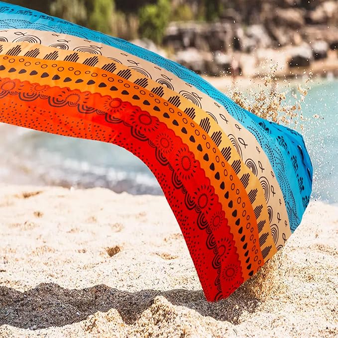 Extra Large Beach Blanket, Waterproof Sandproof Beach Blanket, 9 Ft X 10 Ft Outdoor Picnic Blanket for 8 Adults, Lightweight Quick Drying Beach Mat for Beach Travel, Camping, Hiking