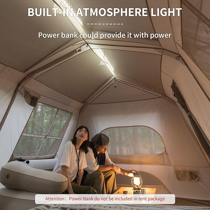 Naturehike Village Camping Tent,4/6/8 Person Tents for Camping, 60S Easy Setup Instant Tent for Family Camping, Car Camping