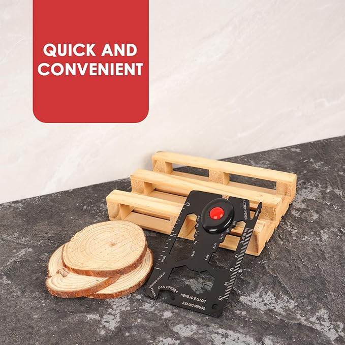 Credit Card Multol, et al Survival Card, Credit card size Muli-Toal for quick Repairs, Camping - Cool Gadget for Men, lack, induces screwdriver and Botle Openen.