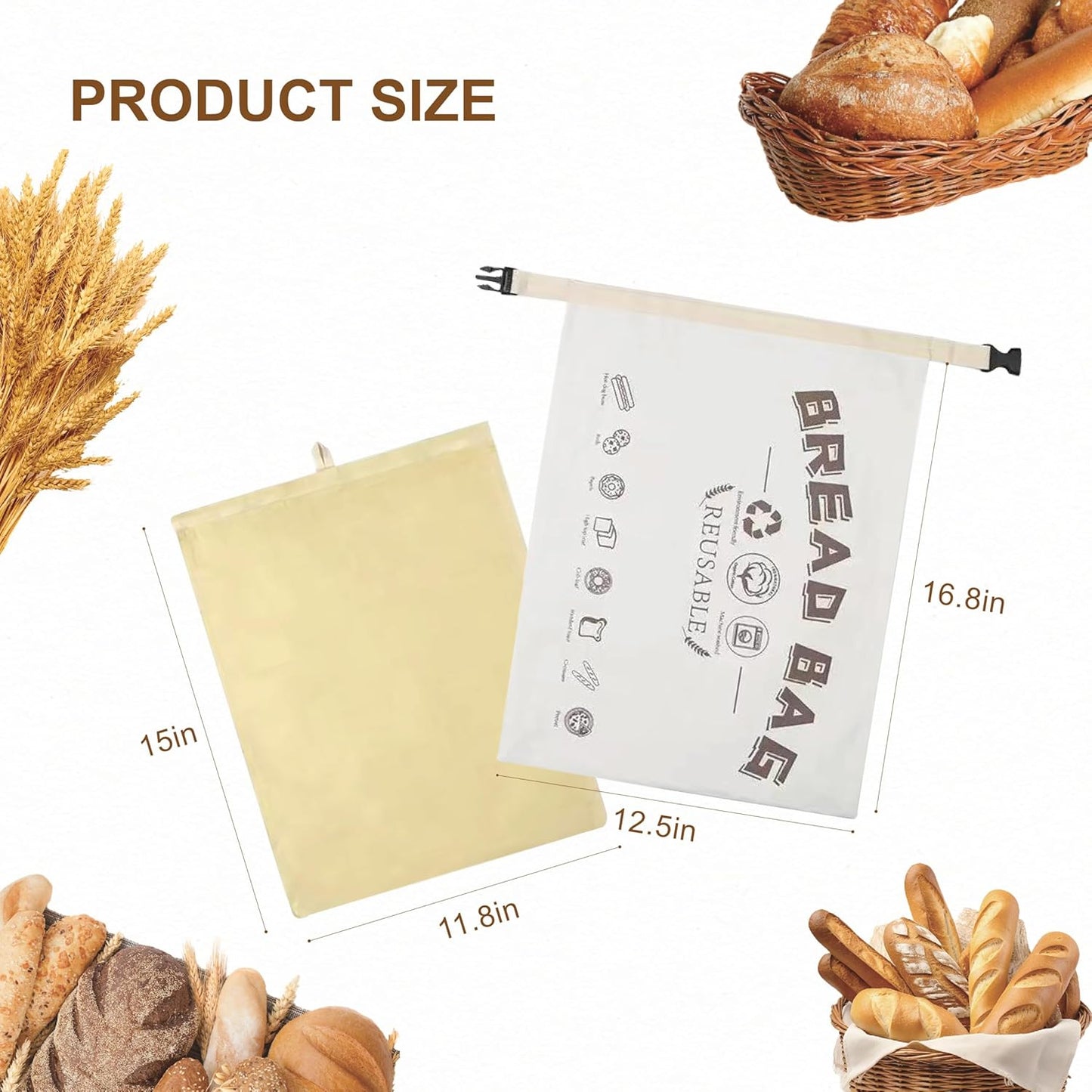 2 Packs Safe Double-Layer Fresh-Keeping Bread Storage Container for Homemade Bread and Sourdough,Eco-Friendly Plastic-free Food Storage | Moisture Lock Technology