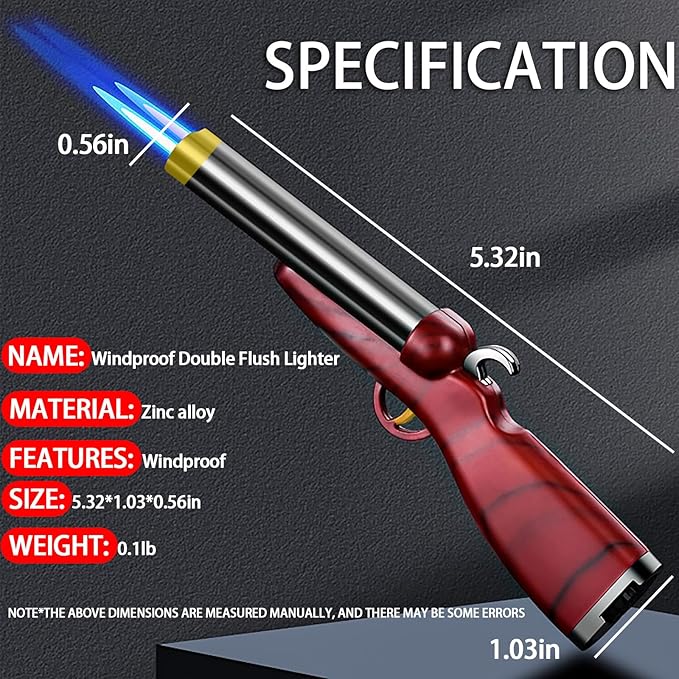 Cool Butane Torch Lighters,Vintage Novelty Lighter, Refillable & Adjustable,Unique Mini Lighter for Men Fireplace Candles Camping BBQ (No Gas) (Black)