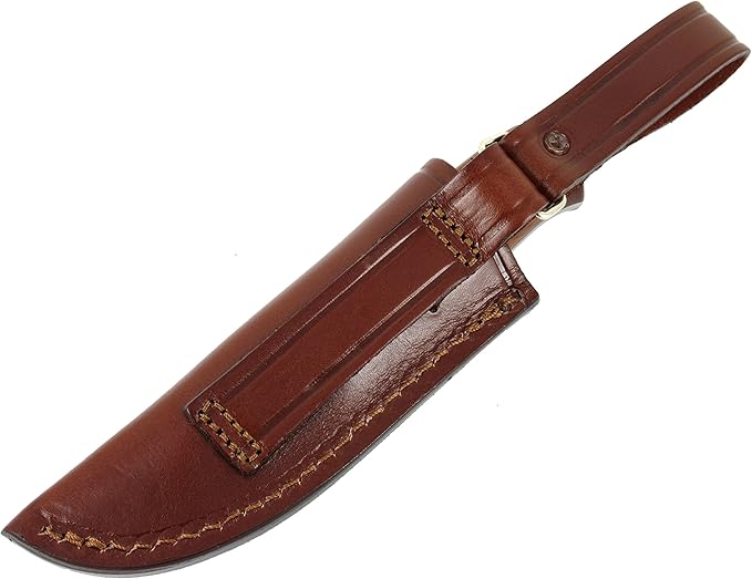 HOBBIT: Bushcraft Survival Hunting Tactical Neck Knife, Stainless Steel MV-58, Leather Sheath, Handmade