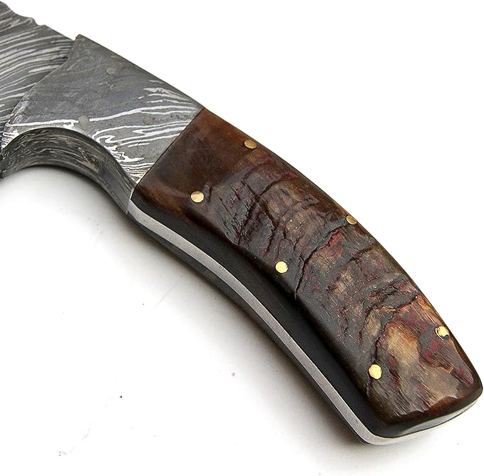 PAL 2000 KNIVES HK-9295 Handmade Damascus Steel 13 Inches Hunting Knife Ram Horn Handle with Sheath