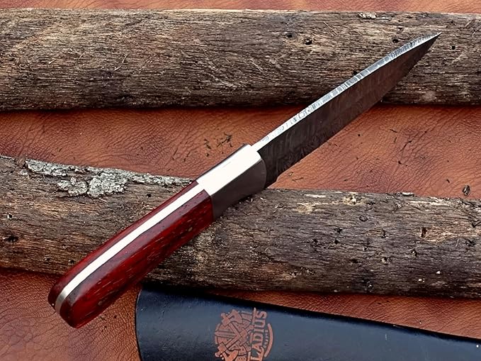 | Viking Heritage Skinner Knife – Expertly Crafted with Damascus steel for Precision Hunting and Field Dressing: Embrace the Timeless Elegance of Craftsmanship with this Razor-Sharp