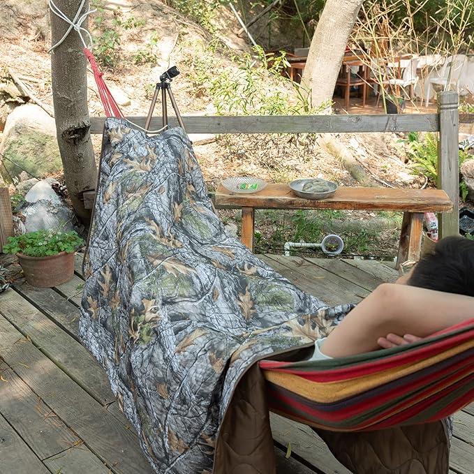 Poncho Liner Military Woobie Outdoor Camping Woobie Blanket for Travel, Beach, Grass, Picnic, Car Emergency, Outdoor, Survival