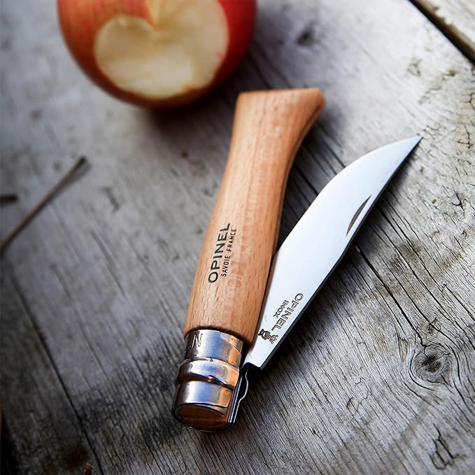 Opinel No.08 Stainless Steel Folding Knife with Sheath