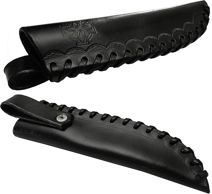 Toferner Hand Forged Knife Volute with Sheath, Vintage Knife for Antique Collection, Genuine Leather Case, Hardened Blade, Hand Made Craft, Gift Idea for Men (Black)