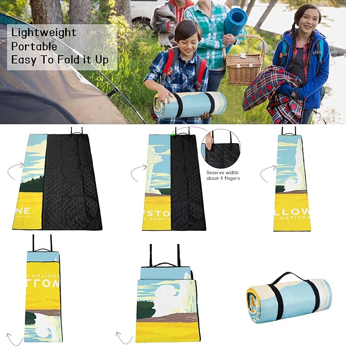 Picnic Blankets Beach Blanket 80" X 60" Extra Large Waterproof Camping Blankets Portable Outdoor Mat 3-Layer blanket for Beach, Hiking, Park, Music Festival, Grass Lawn,Travel