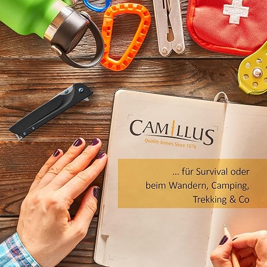 Camillus 19392 Keto Titanium Bonded 420 Stainless Steel Drop-Point Folding Knife with 3" Blade and Pocketclip, 8" Length