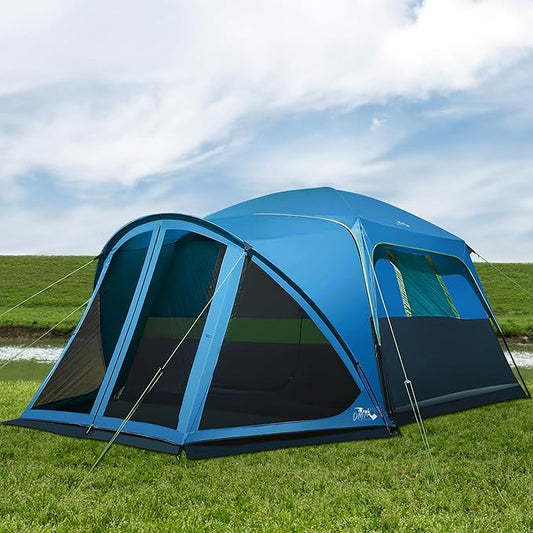 Tents for Camping 6 Person Camping Tent with Screen Porch, Weatherproof Large Cabin Tent with Rainfly and Carry Bag, Family Tent for Outdoor Camping and Backyard