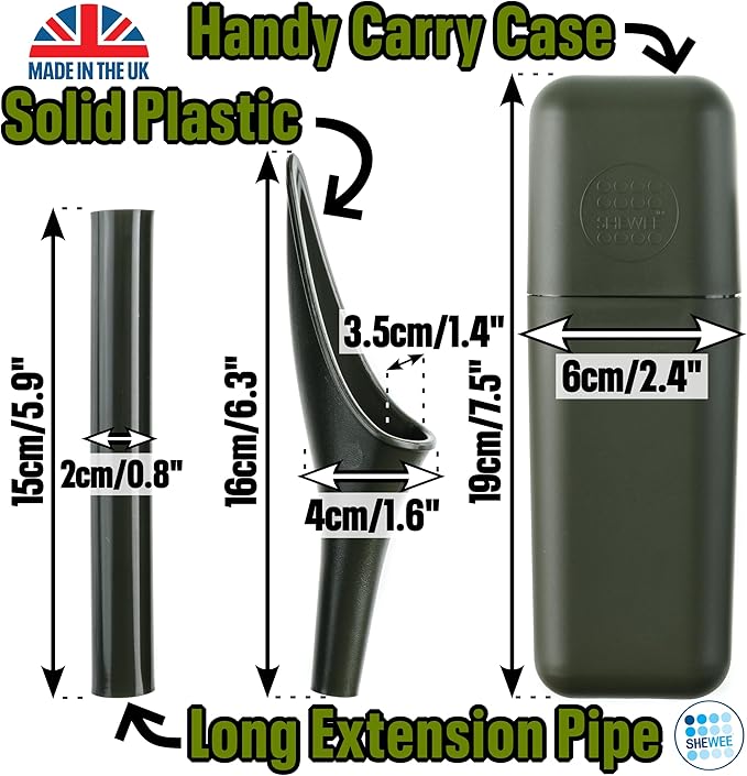 SHEWEE Extreme Female Urinal – UK Made Reusable Pee Funnel, Travel Essential Camping Accessories Festival Essential, Stand to Pee Female Urination Device