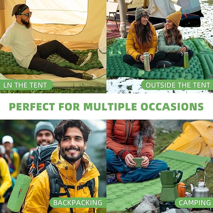 Camping Sleeping Pad, Ultralight Camping Mat with Pillow Built-in Foot Pump Inflatable Sleeping pad for Backpacking，Hiking，Traveling Tent