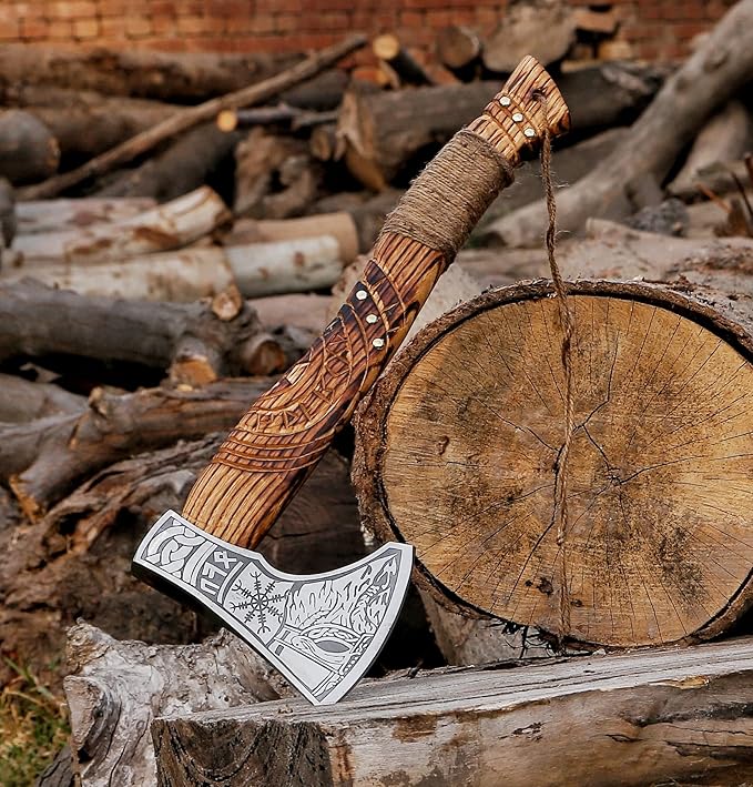 Billion EXPORTS | Viking Axe,Hatchet,Throwing Axes,Hand Axe,Gifts for him,Wood Working Tool,Viking Gifts for Men0,Camping Hatchet,Tomahawk,Bearded Axe