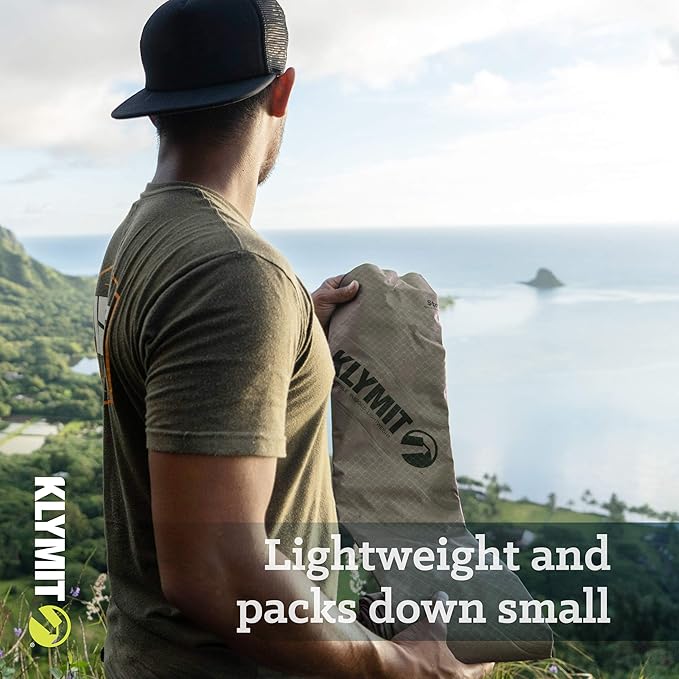 Klymit Static V Inflatable Sleeping Pad for Camping, Lightweight Hiking and Backpacking Air Bed, 3 Inch Thick, Coyote Sand