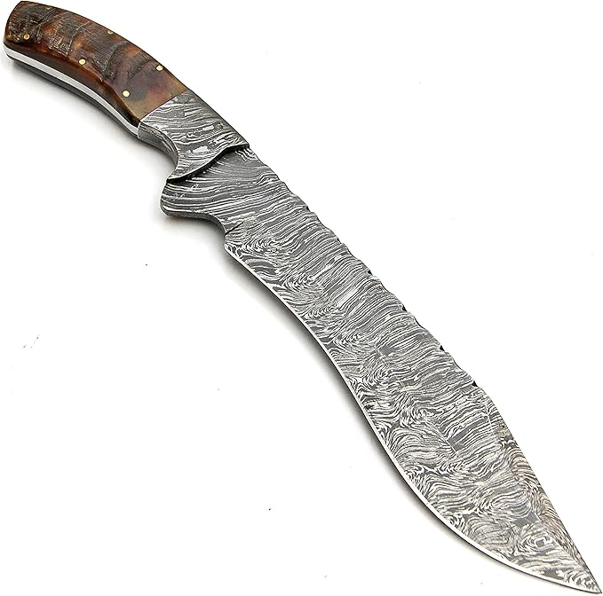 PAL 2000 KNIVES HK-9295 Handmade Damascus Steel 13 Inches Hunting Knife Ram Horn Handle with Sheath