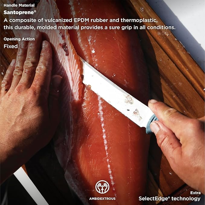 Benchmade - Fishcrafter 18020 Outdoor Knife with Depth Blue Santoprene Handle and 9" Trailing Point Blade (18020)