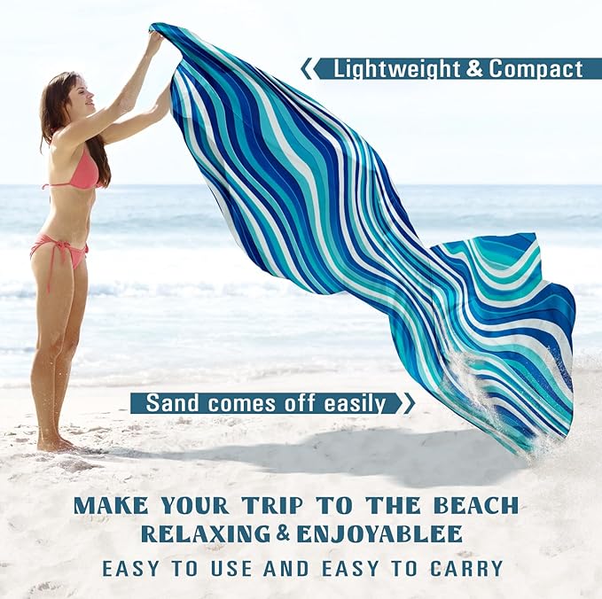Beach Blanket Sandproof Waterproof 78''×81''1-5 Adults Oversized,Compact Lightweight Durable Beach Mat for Travel Camping Hiking Picnic Blanket