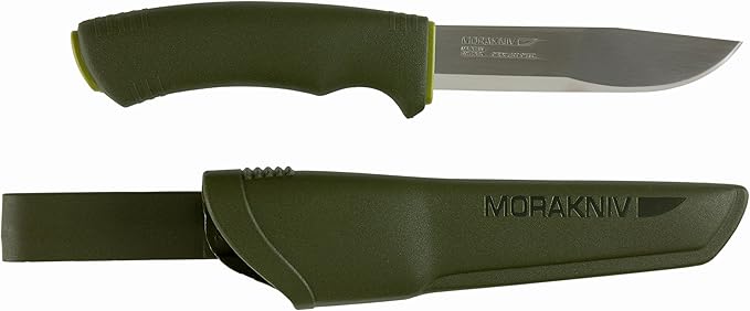 Morakniv Bushcraft Forest Sandvik Stainless Steel Fixed-Blade Bushcraft Knife with Sheath, Forest Green, 4.3 Inch