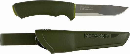 Morakniv Bushcraft Forest Sandvik Stainless Steel Fixed-Blade Bushcraft Knife with Sheath, Forest Green, 4.3 Inch