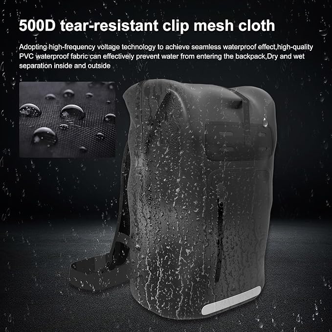 Waterproof Backpack，Heavy Duty Hiking Backpack，35/55/85L dry bag backpack waterproof for Men，Roll-Top Closure，for Kayaking, Travel, Hiking, Fishing, Camping, Motorcycles (grey, 55L)