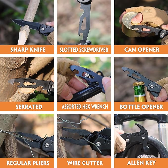 Stocking Stuffers for Men Multitool Gifts - Gifts for Men, Birthday Gifts for Men, Dad, Husband - Mens Stocking Stuffers, Christmas Men Gift Ideas - Hammer Gifts for Camping, Hiking, Groomsmen Gifts