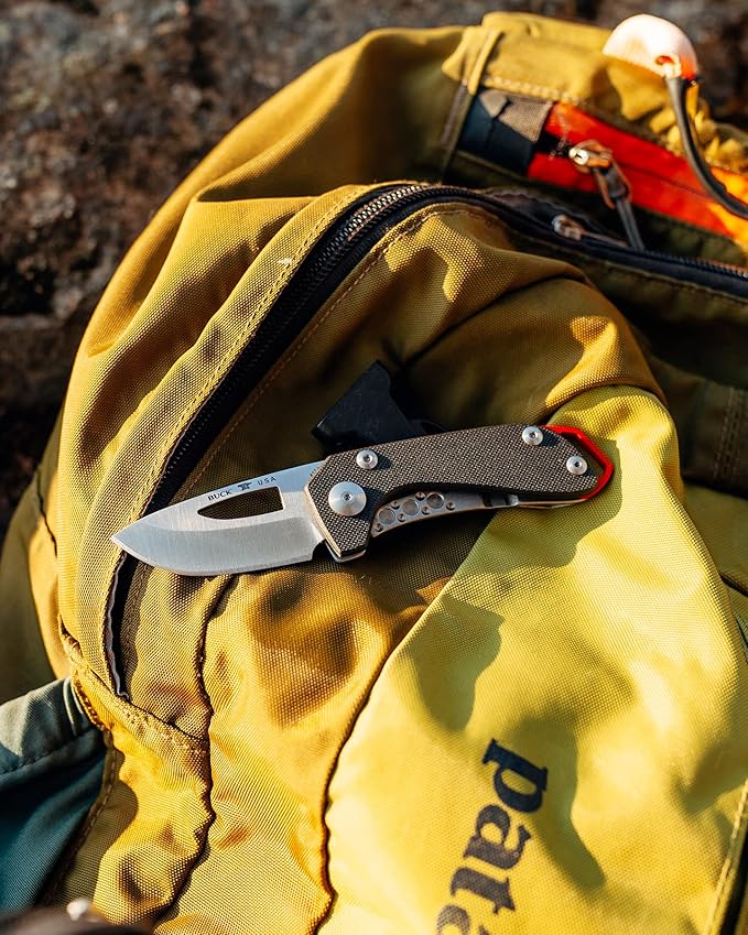 Buck Knives 417 Budgie Folding Pocket Knife with Clip, Lanyard Hole, 2" S35VN Stainless Steel Blade (Black)