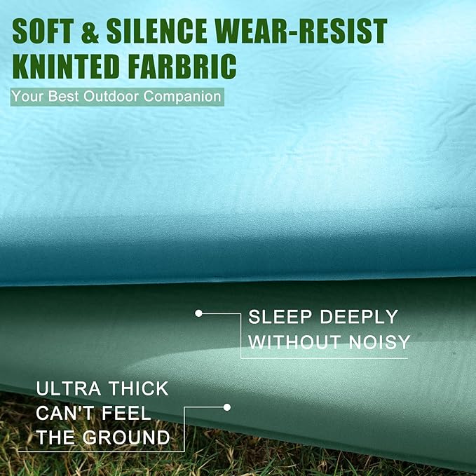 Double Self Inflating Sleeping Pad with Electric Pump, 3.14" Thick Memory Foam Camping Mattress 2 Person w/Pillow, Easy Inflate&Deflate, Outdoor Camping Mat for Rooftop Tent Car Truck Van