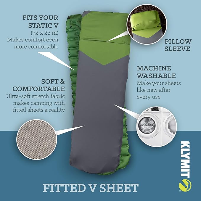 Static V2 Inflatable Sleeping Pad + V Sheet Washable Pad Cover