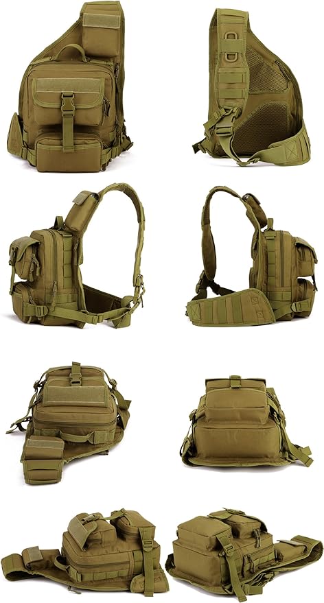 HUNTVP Tactical Military Sling Pack Chest Daypack Molle Backpack Shoulder Bag