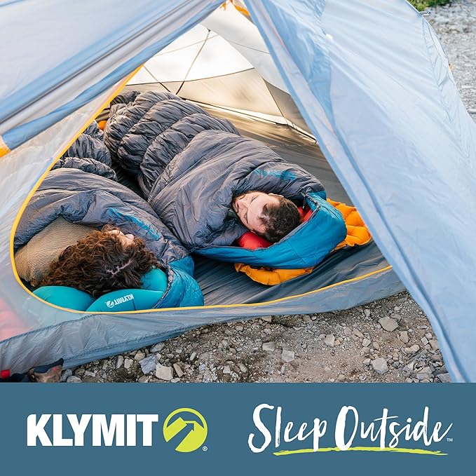 KLYMIT Insulated Static V Lite Inflatable Sleeping Pad | Comfortable, Lightweight, Easy to Inflate, Portable Air Bed for Hiking, Backpacking & Camping — Orange