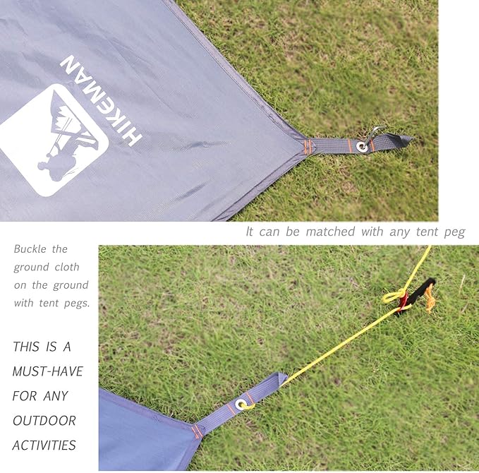 HIKEMAN Waterproof Camping Tarp Portable Tent Footprint with Drawstring Bag Ground Cloth for Outdoor Hiking Picnic (S-83”x35”)