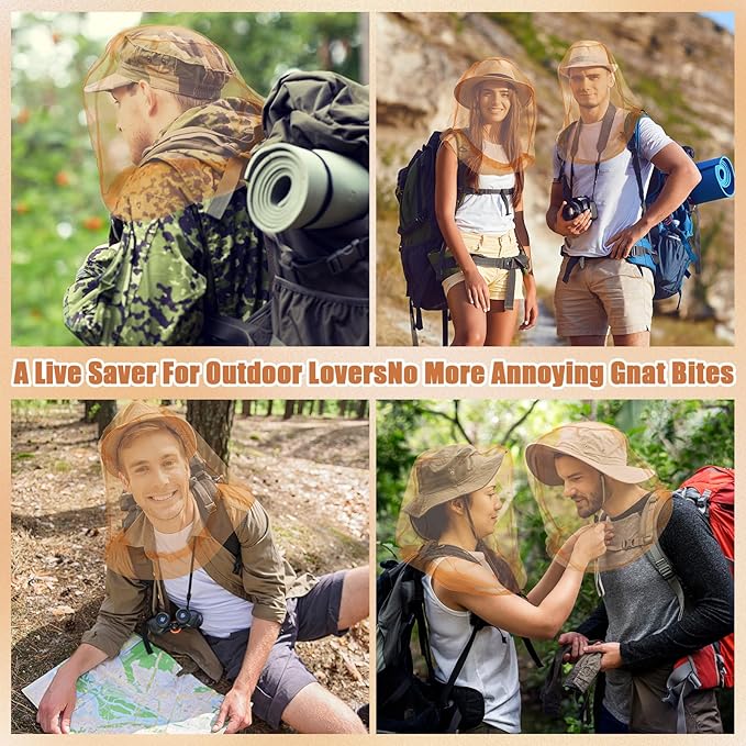 HESTYA 4 Pack Mosquito Net Face Mesh Net Protecting Net for Outdoor Hiking Camping Climbing Mosquito Fly Insects Preventing