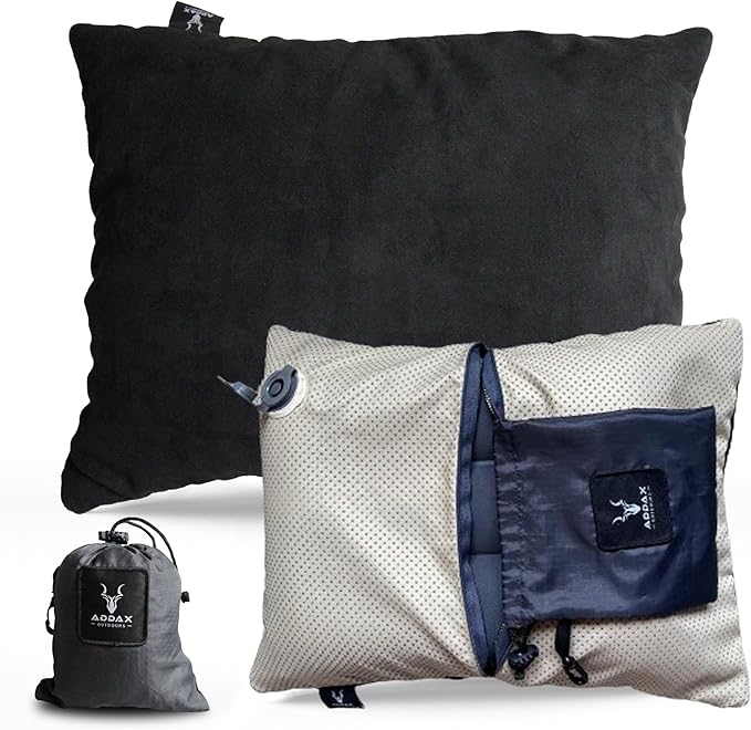 Hybrid Inflatable Pillow for Camping with Padding | Camping Pillows for Sleeping with Washable Cover | Backpacking Pillow Ultralight