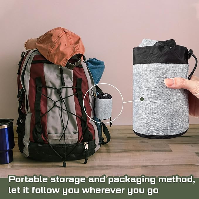 Soaoo 4 Pcs Camping Pillow with Removable Cover Inflatable Pillow Lightweight Backpacking Pillow Neck Lumbar Support Pillow Blow up Pillow with Storage Bags for Air Travel Sleeping Seat Hiking(Gray)