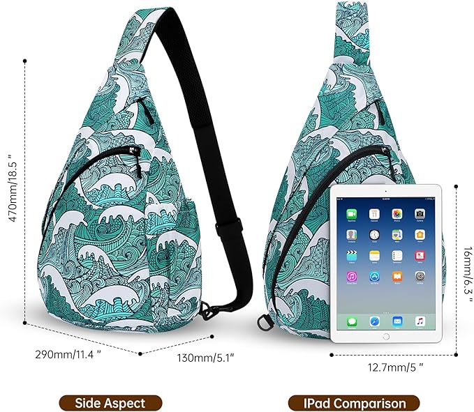 HUA ANGEL Crossbody Sling Bag for Men & Women Lightweight Waterproof Chest Shoulder Bag for Travel Hiking & Everyday Use