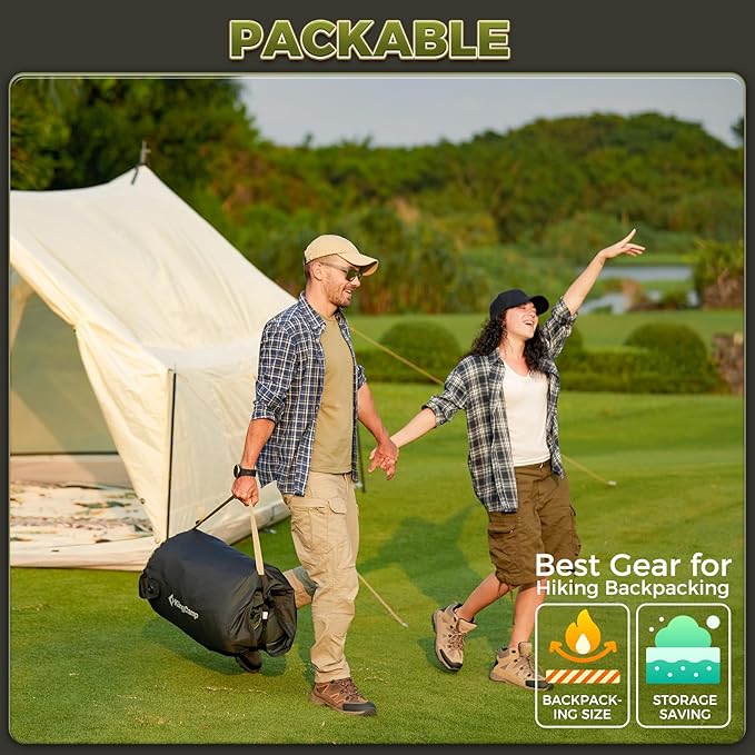 KingCamp Self Inflating Sleeping Pad for Camping Ultra Thick Double Single Foam Mattress High R Value Camping Air Pad Mat, Multi Colors & Sizes